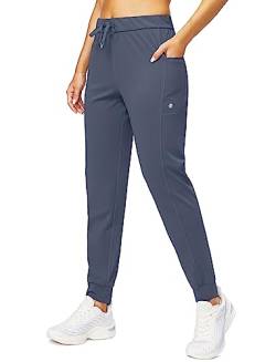 G Gradual Damen-Jogginghose mit Reißverschlusstaschen, Stretch, zulaufend, athletisch, Jogging, Workout, dusty blue, M von G Gradual