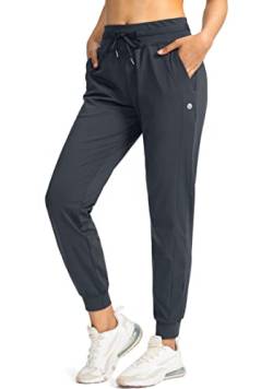 G Gradual Damen-Jogginghose mit Reißverschlusstaschen, hohe Taille, athletisch, konisch, Sweathose für Damen, Workout, Lounge, grau, XX-Large von G Gradual