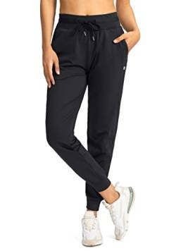 G Gradual Damen-Jogginghose mit Reißverschlusstaschen, hohe Taille, athletisch, konisch, Sweathose für Damen, Workout, Lounge, schwarz, Mittel von G Gradual