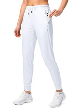 G Gradual Damen Jogginghose mit Reißverschlusstaschen, konisch zulaufende Jogginghose für Frauen Lounge, Jogging - Weiß - X-Groß von G Gradual