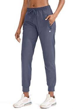 G Gradual Damen Jogginghose mit Reißverschlusstaschen Tapered Running Sweatpants für Frauen Lounge, Joggen, dusty blue, X-Groß von G Gradual