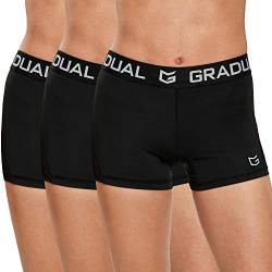 G Gradual Damen Spandex Kompression Volleyball Shorts 7,6 cm/17,8 cm Workout Pro Shorts für Frauen, 3er-Pack: Schwarz / Schwarz, Klein von G Gradual