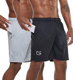 G Gradual Herren 17,8 cm Workout Running Shorts Quick Dry Leichte Gym Shorts mit Reißverschlusstaschen von G Gradual