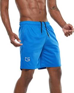 G Gradual Herren 17,8 cm Workout Running Shorts Schnell trocknend Leichte Gym Shorts mit Reißverschlusstaschen (Blau, Medium) von G Gradual