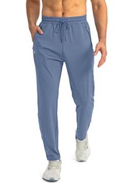 G Gradual Herren-Jogginghose mit Reißverschlusstaschen, konische Jogginghose für Herren, sportliche Hose für Workout, Joggen, Laufen, slate blue, Groß von G Gradual