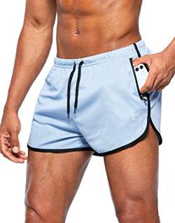 G Gradual Herren Laufshorts 7,6 cm schnell trocknend Gym Athletic Workout Kurze Shorts für Männer mit Futter und Reißverschlusstaschen - Blau - Mittel von G Gradual