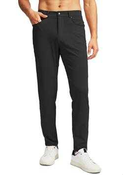 G Gradual Herren Stretch Golfhose mit 6 Taschen Slim Fit Kleid Hose für Herren Reisen Freizeit Arbeit, Schwarz, XXL von G Gradual