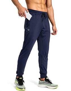 G Gradual Herren-Sweathose mit Reißverschlusstaschen, Sporthose, Trainingshose, Jogginghose für Herren, Fußball, Laufen, Workout, Marineblau, X-Groß von G Gradual