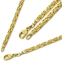 G J Collier Königskette 585 14Karat 2,80mm 50cm massiv Echtgold Gelbgold Halskette Gold für Damen Herren Made in Germany von G J