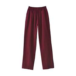 G-LIKE Chinesische Kung Fu Herren Hose – Traditionelle Kampfkunst Taichi Wushu Kungfu Lange Trainingshose Jogginghose Freizeithose Herrenhose Sporthose Loser Stil - Baumwolle (Weinrot, L) von G-LIKE