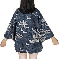 G-LIKE Japanische Kimonos Damen Kleiung - Traditionell Haori Kostüm Robe Tokio Harajuku Drachen Muster Antik Jacke Nachthemd Bademantel Nachtwäsche (Blau) von G-LIKE