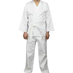 G-LIKE Karate Judo Anzug Kleidung - Kampfkunst Judogi Aikido Keikogi Jiu Jitsu Taekwondo Bando Kung Fu Outfit Training Uniform Kostüm Set Jacke Hose Freier Gürtel für Männer Frauen Kinder (120 cm) von G-LIKE