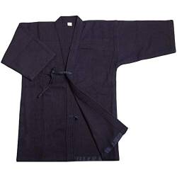 G-LIKE Kendo Kenjutsu Uniform - Traditionelle Japanische Schwertkampfkunst Kostüm Karate Ninja Aikido Training Kleidung Keikogi Jacke für Männer Frauen (Blau, L) von G-LIKE