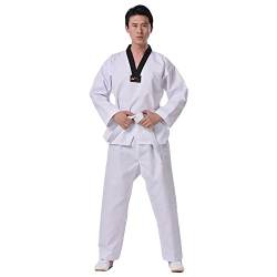 G-LIKE Taekwondo Anzug Uniform Outfit - Kampfsport Judo Gi Aikido Keikogi Karate Kung Fu Training Wettkampf Kleidung Jacke Hose Set Freier Gürtel für Männer Frauen Kinder (110 cm) von G-LIKE