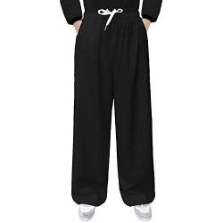 G-LIKE Tai Chi Trainingshose Haremshose – Traditionelle Chinesische Kampfkunst Kung Fu Wushu Yoga Unisex Damen Herren Freizeithose Weite Beine Aladinhose Jogginghose Baumwolle Leinen (Schwarz, M) von G-LIKE