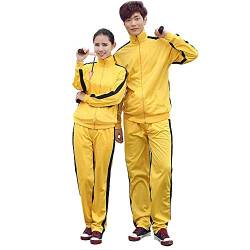 G-LIKE Unisex Training Anzug Sportkleidung - Chinesische Kampfkunst Gelb Uniform Bruce Lee Kung Fu Tai Chi Wushu Jeet Kune Do Jogging Laufen Fitness für Männer Frauen Kinder - Nylon (L) von G-LIKE