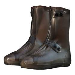 G-LIKE Wasserdicht Rutschfest Schuhbezug Zubehör - Outdoor Regen Schutz Ausrüstung Verschleißfest Stiefel Schuhüberzug Weich Faltbar Dichte Sohle Passform für Damen Herren (4XL, Braun (Hochstiefel)) von G-LIKE