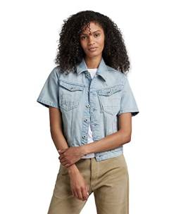 G-STAR RAW Damen Arc Jacke Short Sleeve, Blau (vintage electric blue D21402-C967-D125), L von G-STAR RAW