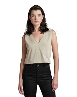 G-STAR RAW Damen Boxy Cropped Graphic Weste, Beige (spray green D22787-C336-D606), L von G-STAR RAW