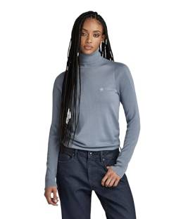 G-STAR RAW Damen Core Slim Turtle Knitted Pullover, Grau (dim grey D23678-B692-3885), M von G-STAR RAW