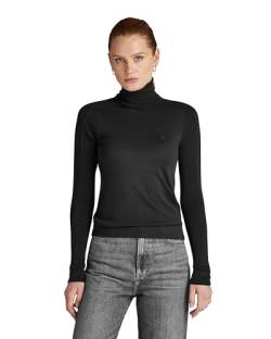 G-STAR RAW Damen Core Slim Turtle Knitted Pullover, Schwarz (dk black D23678-B692-6484), M von G-STAR RAW