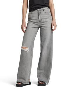 G-STAR RAW Damen Deck 2.0 High Loose Jeans, Grau (faded ripped aerosol D23591-D490-G669), 28W / 28L von G-STAR RAW