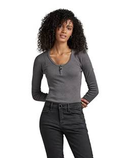 G-STAR RAW Damen Henley Ultra Slim Body Top, Grau (granite D22809-D263-1468), M von G-STAR RAW