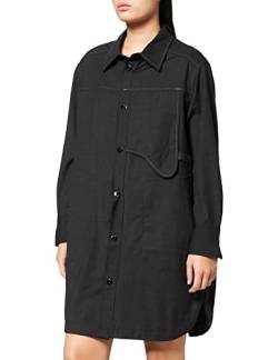 G-STAR RAW Damen Long Millery Overshirt, Mehrfarben (dk black htr D20558-C914-7293), M von G-STAR RAW