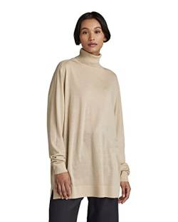 G-STAR RAW Damen Loose Knitted Turtleneck Pullover, Beige (brown rice D22502-B692-D309), M von G-STAR RAW