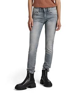 G-STAR RAW Damen Lynn Mid Skinny Jeans, Grau (faded industrial grey D06746-9882-B336), 25W / 30L von G-STAR RAW