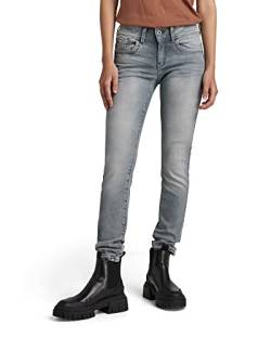 G-STAR RAW Damen Lynn Mid Skinny Jeans, Grau (faded industrial grey D06746-9882-B336), 26W / 32L von G-STAR RAW