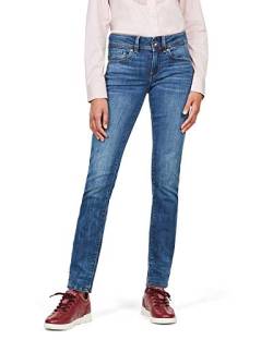 G-STAR RAW Damen Midge Saddle Straight Jeans, Mehrfarben (medium indigo aged D07145-8968-6028), 26W / 32L von G-STAR RAW