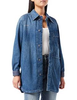 G-STAR RAW Damen Mysterious Overshirt, Blau (antique faded space blue D22505-C970-D342), L von G-STAR RAW