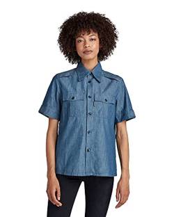 G-STAR RAW Damen Officer Hemd, Blau (rinsed D20159-C432-082), L von G-STAR RAW