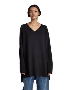 G-STAR RAW Damen Oversized V-Neck Knitted Pullover, Schwarz (dk black D22503-B692-6484), XXS von G-STAR RAW