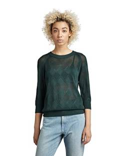 G-STAR RAW Damen Pointelle Half Sleeve Knitted Pullover, Grün (laub D22120-B754-4287), M von G-STAR RAW