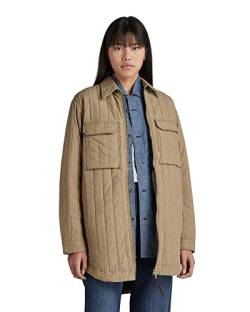 G-STAR RAW Damen Quilted Zipped Overshirt, Beige (tree house D22004-D187-C941), L von G-STAR RAW