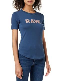 G-STAR RAW Damen RAW. Slim T-Shirt, Blau (rank blue D21226-4107-868), L von G-STAR RAW