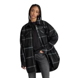 G-STAR RAW Damen Regular Boyfriend Overshirt , Mehrfarben (dk black louis check D23554-D402-D416), L von G-STAR RAW