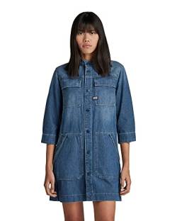 G-STAR RAW Damen Shirt Kleid, Blau (antique faded space blue D17878-C970-D342), XS von G-STAR RAW