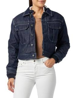 G-STAR RAW Damen Short Sherpa Jacke Detachable Liner , Blau (raw denim D23687-D443-001), XXS von G-STAR RAW