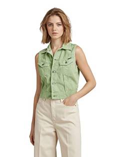 G-STAR RAW Damen Slim Denim Vest, Grün (rainbow cameo green gd D22582-C436-G043), S von G-STAR RAW