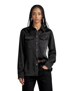 G-STAR RAW Damen Slim Hemd , Schwarz (dk black D24229-D414-6484), L von G-STAR RAW