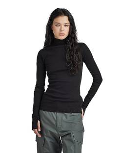 G-STAR RAW Damen Slim Rib Mock Top, Schwarz (dk black D23339-D289-6484), L von G-STAR RAW