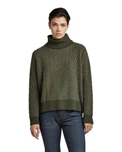 G-STAR RAW Damen Structure Loose Knitted Turtleneck Pullover, Grün (dk green D22404-C928-884), L von G-STAR RAW