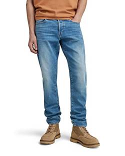 G-STAR RAW Herren 3301 Regular Tapered Jeans, Blau (worn in azure 51003-B631-A795), 34W / 32L von G-STAR RAW