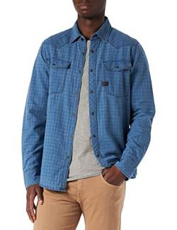 G-STAR RAW Herren 3301 Slim Hemd, Mehrfarben (sun faded bronze green check D16621-C122-B667), XS von G-STAR RAW