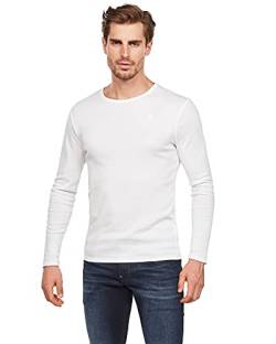 G-STAR RAW Herren Basic Round Neck Long Sleeve T-Shirt, Weiß (white D07204-124-110), XL von G-STAR RAW