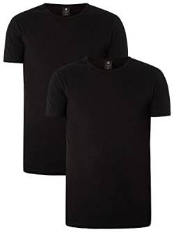 G-STAR RAW Herren Basic T-Shirt 2-Pack, Schwarz (black D07205-124-990), XXL von G-STAR RAW