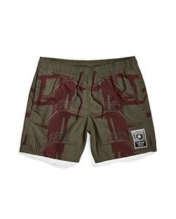 G-STAR RAW Herren Dirik Building Allover Badeshorts, Mehrfarben (combat building D21460-C331-D217), S von G-STAR RAW